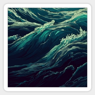 Ocean waves pattern Sticker